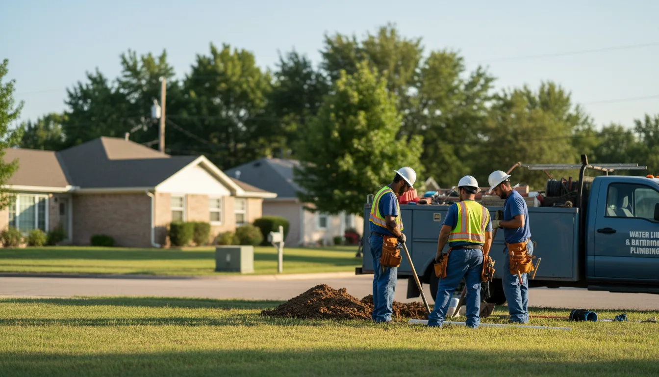 Residential water line and bathroom plumbing service in Bishop, TX